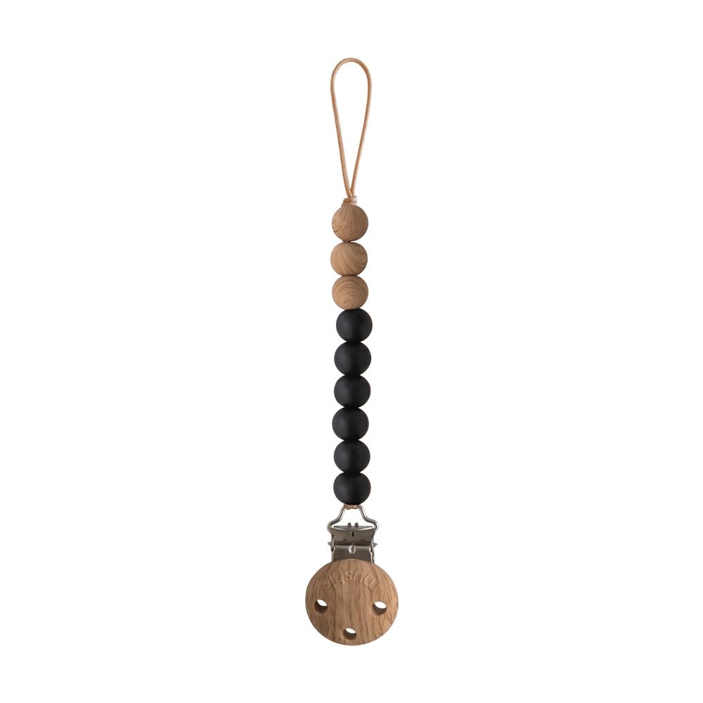 MUSHIE PACIFIER CLIPS EVA BLACK
