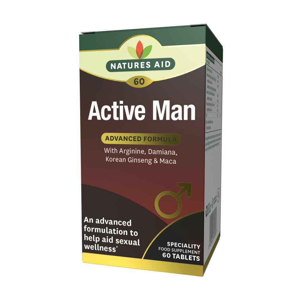 NATURES AID ACTIVE MAN ARGIN GINSENG 60 TABLETS