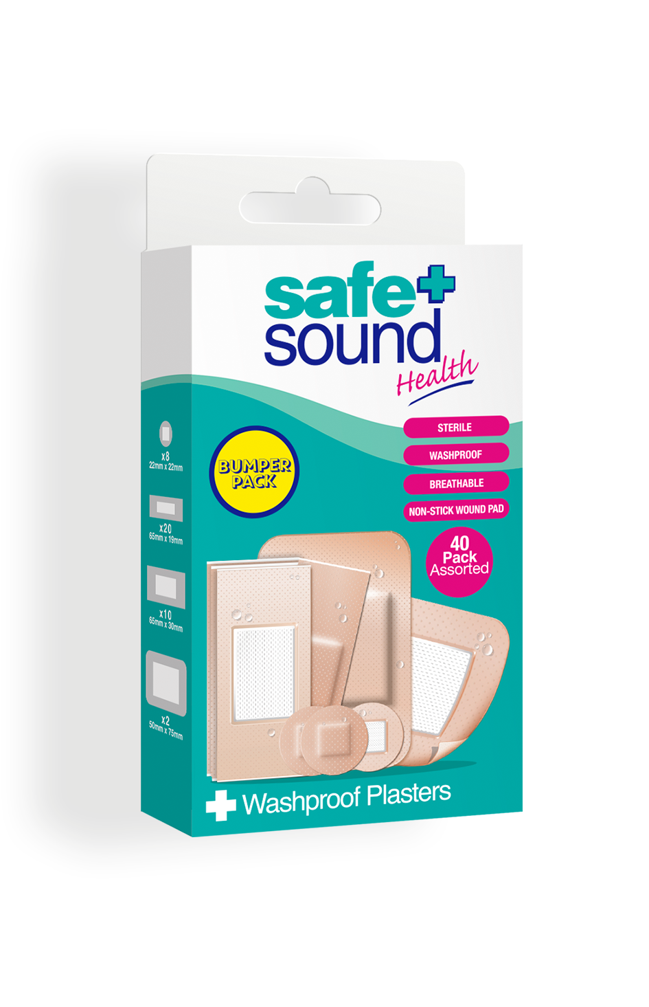 SAFE+SOUND HEALTH ASSORTED WASHPROOF PLASTERS X40