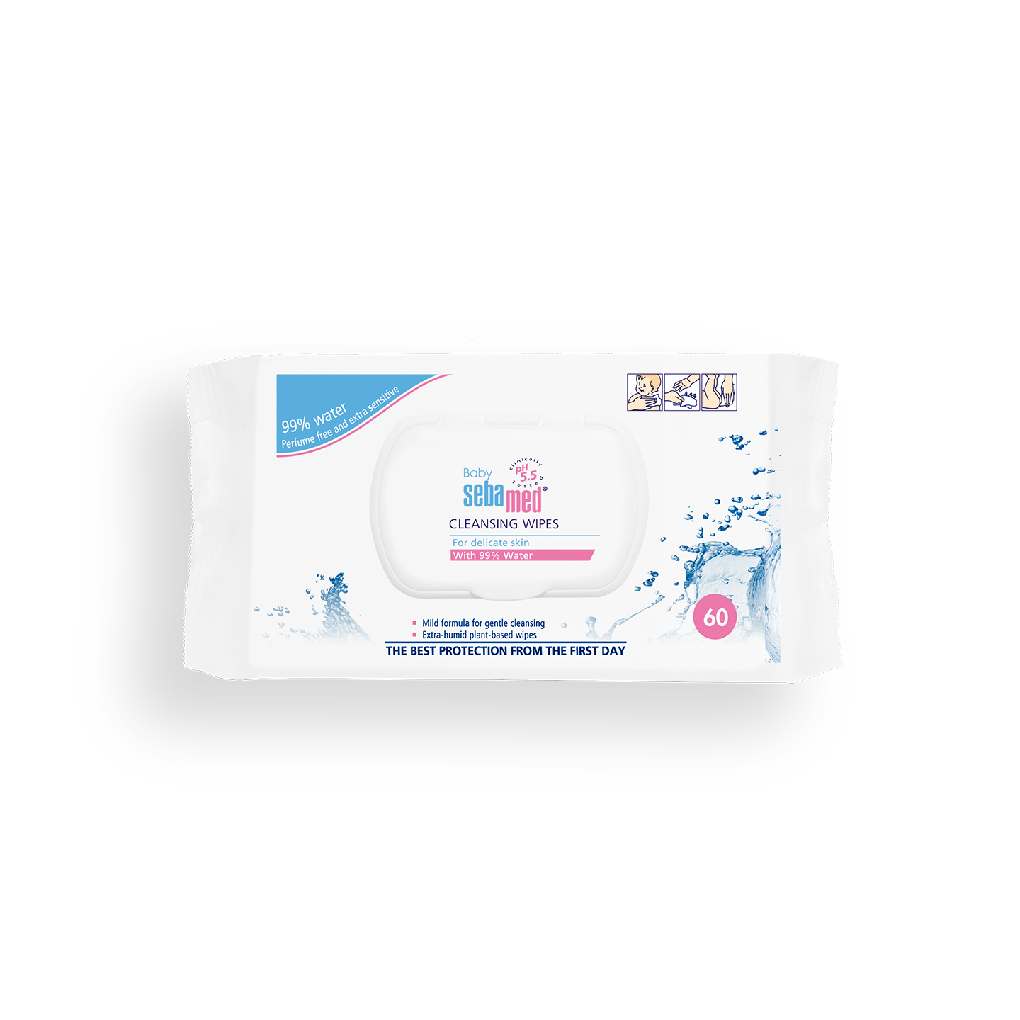 SEBAMED BABY CLEANSING WIPES WITH 99/100 WATER 60 WIPES