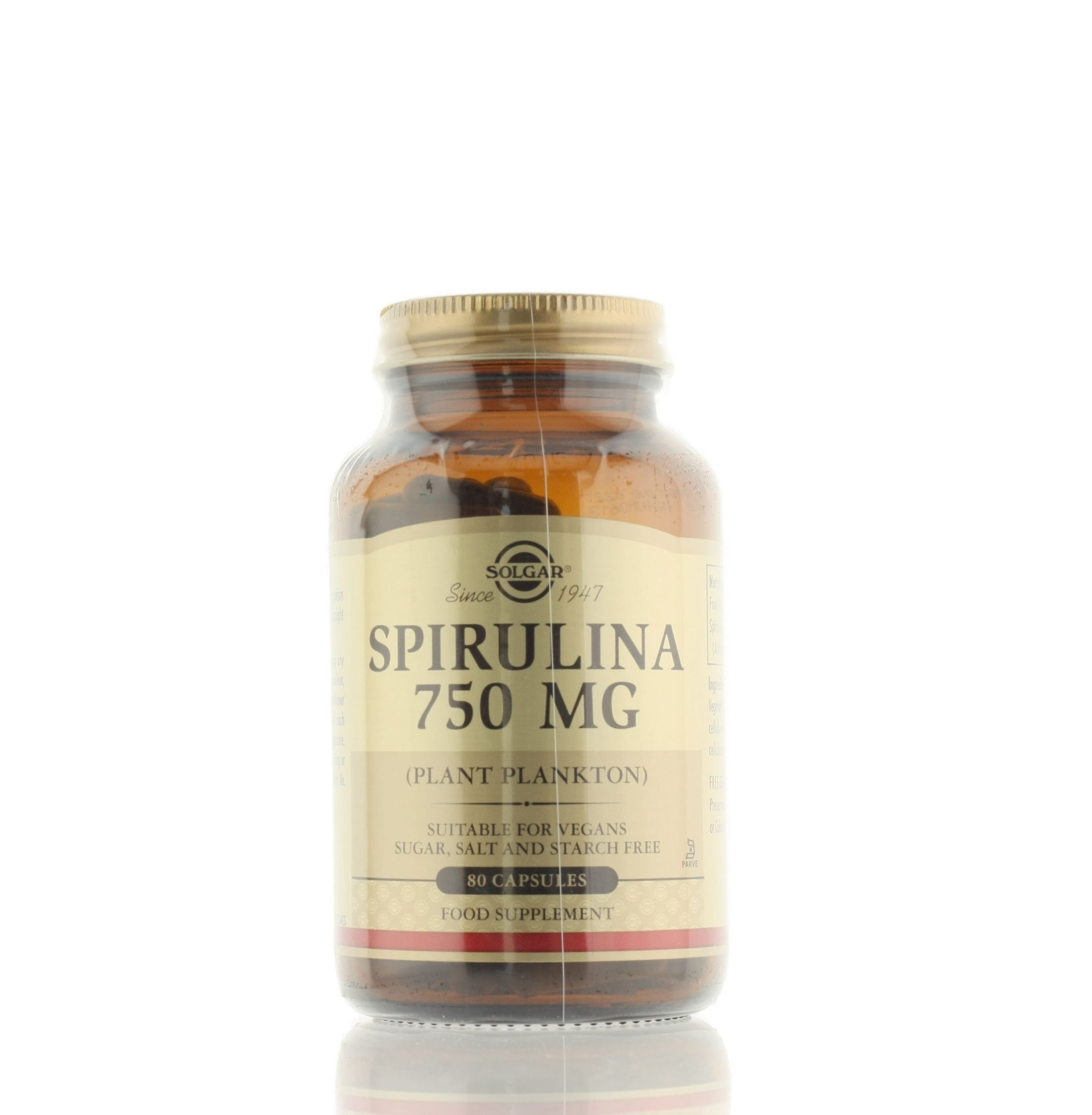 SOLGAR SPIRULINA 750mg 80 CAPSULES