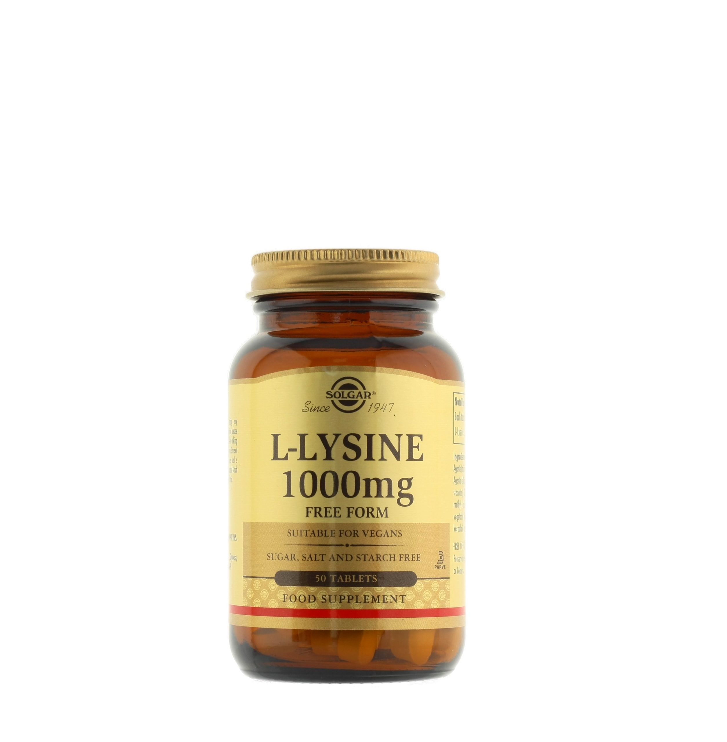 SOLGAR L-LYSINE 1000 mg 50 Tablets