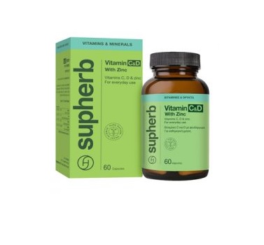 SUPHERB VITAMIN C+D ZINC 60CAPS