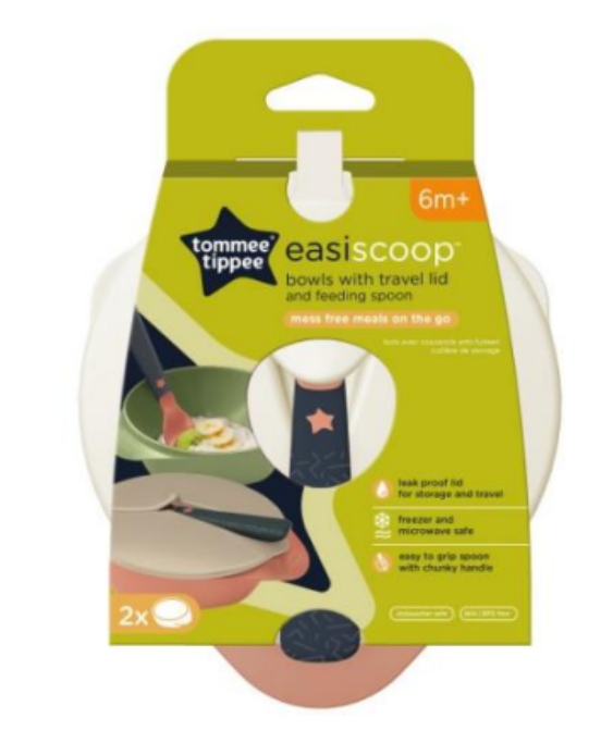TOMMEE TIPPEE EASY SCOOP BOWLS X2 / 6M+ 