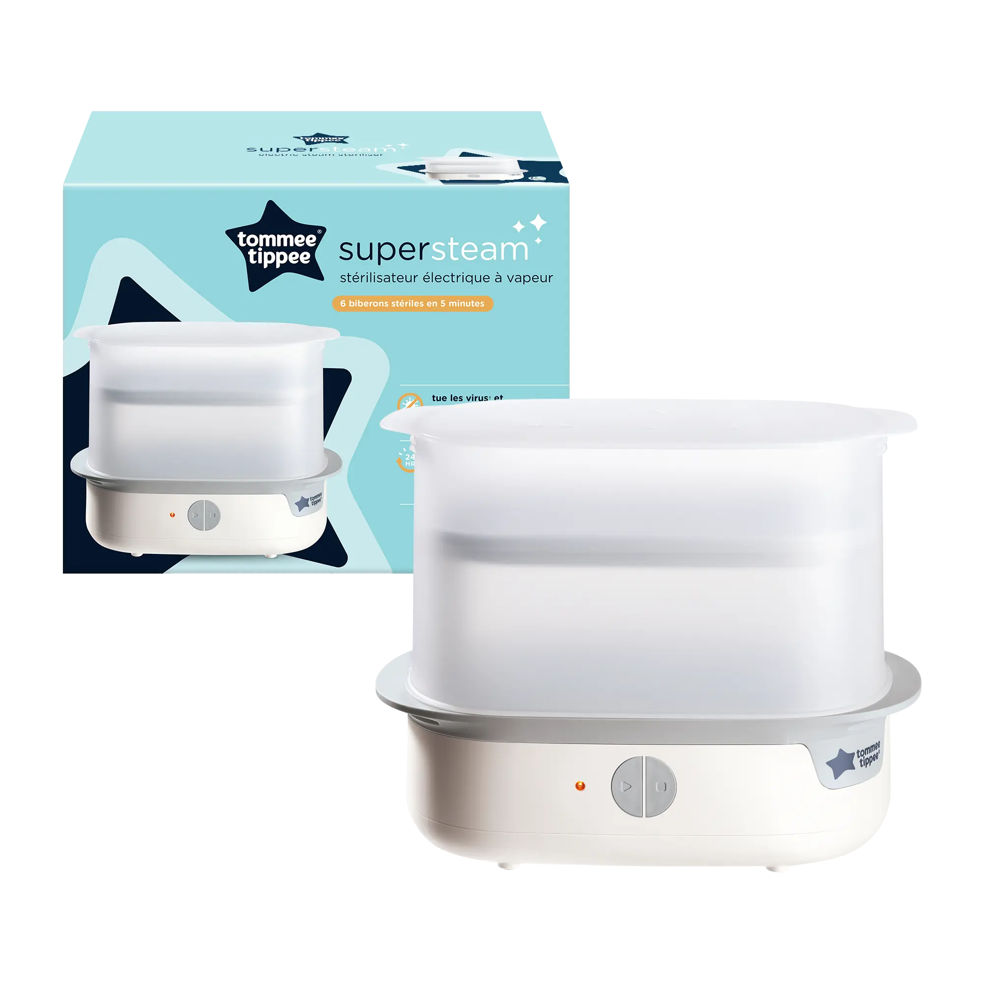 TOMMEE TIPPEE SUPER STEAM ELECTRIC STERILISER WHITE