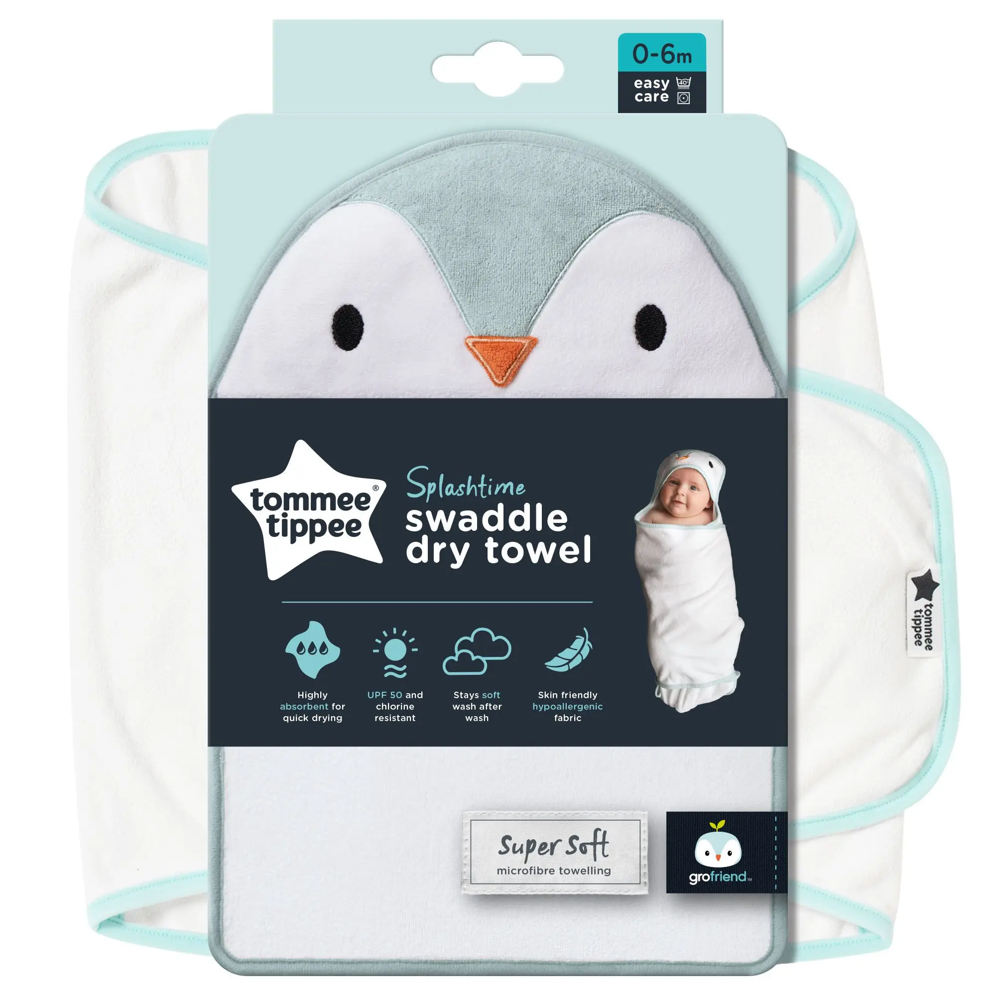 TOMMEE TIPPEE PERCY THE PENGUIN GROSWADDLEDRY 0-6M