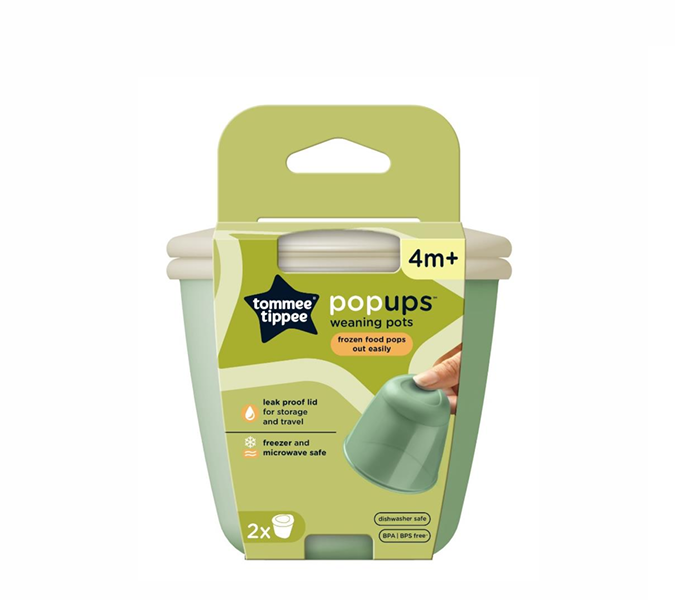 TOMMEE TIPPEE POP UP WEANING POTS X2 4 MONTHS +