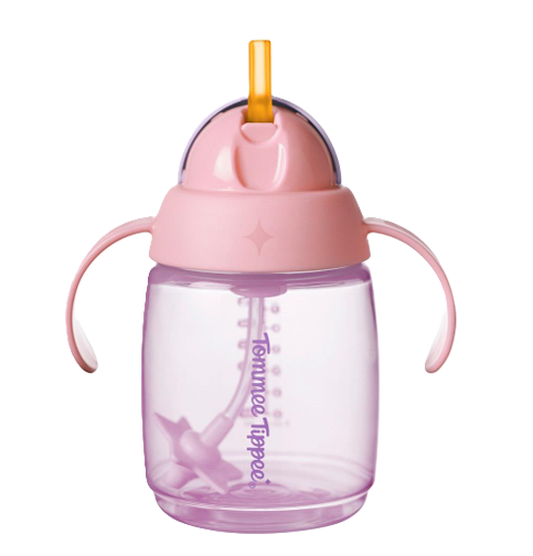 TOMMEE TIPPEE TRAINER STRAW CUPS PINK 240ML 6M+