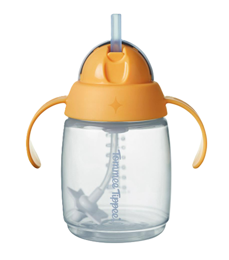 TOMMEE TIPPEE TRAINER STRAW CUPS ORANGE 240ML 6M+