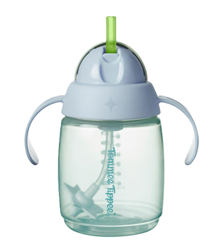TOMMEE TIPPEE TRAINER STRAW CUPS BLUE 240ML 6M+