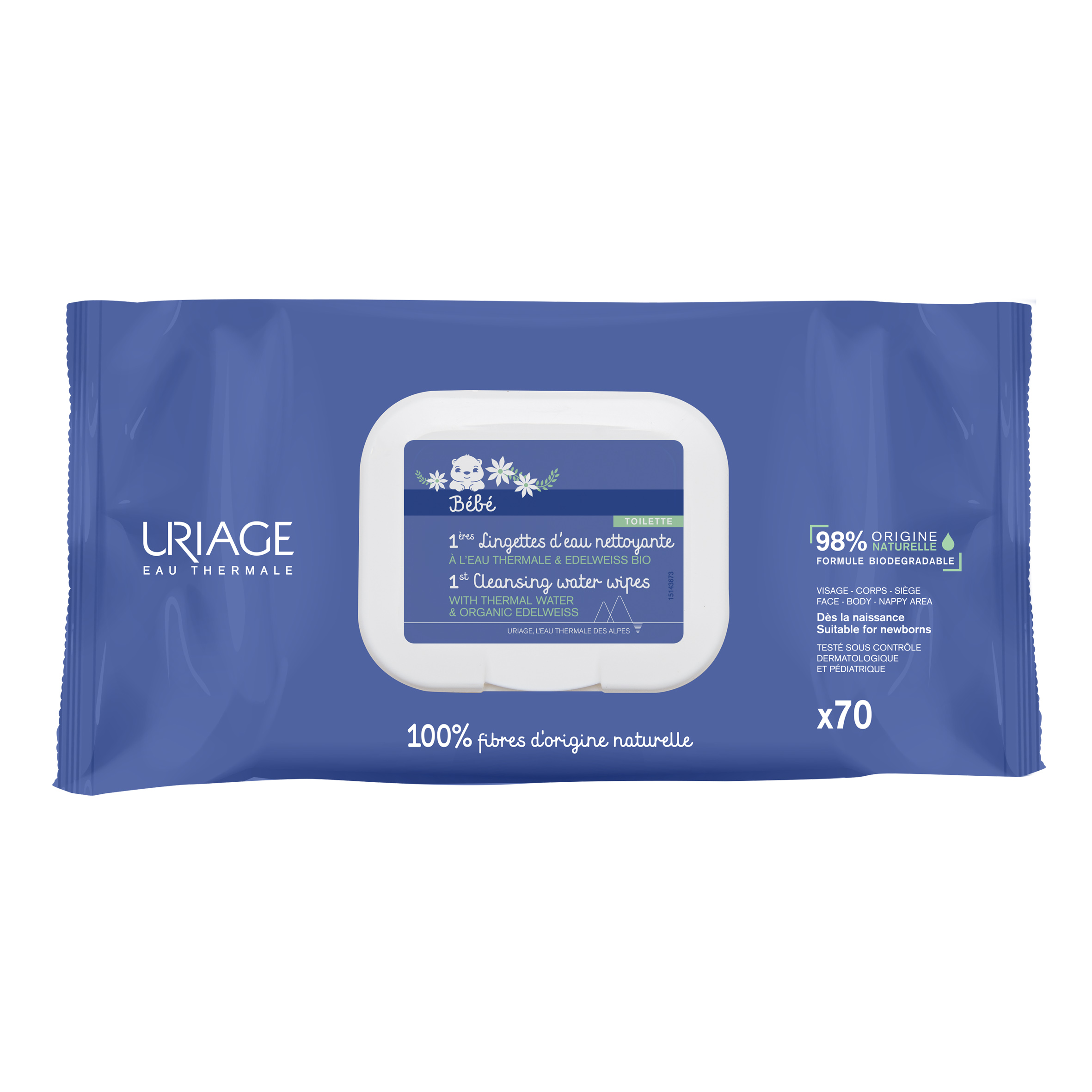 URIAGE BEBE 1ST CLEANSING WATER WIPES X70
