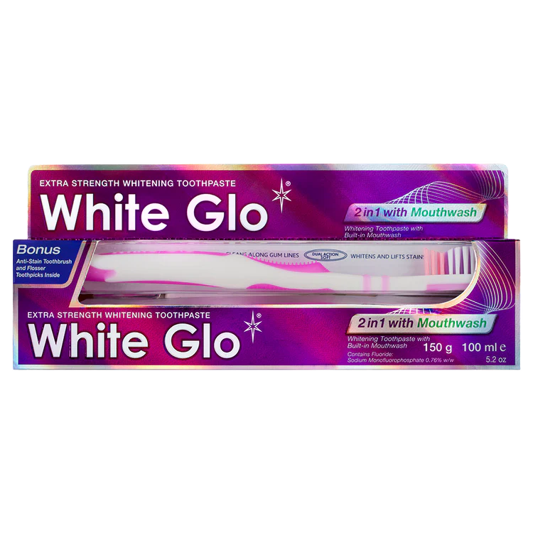 WHITEGLO 2IN1 WHITENING TOOTHPASTE WITH MOUTHWASH 100ML