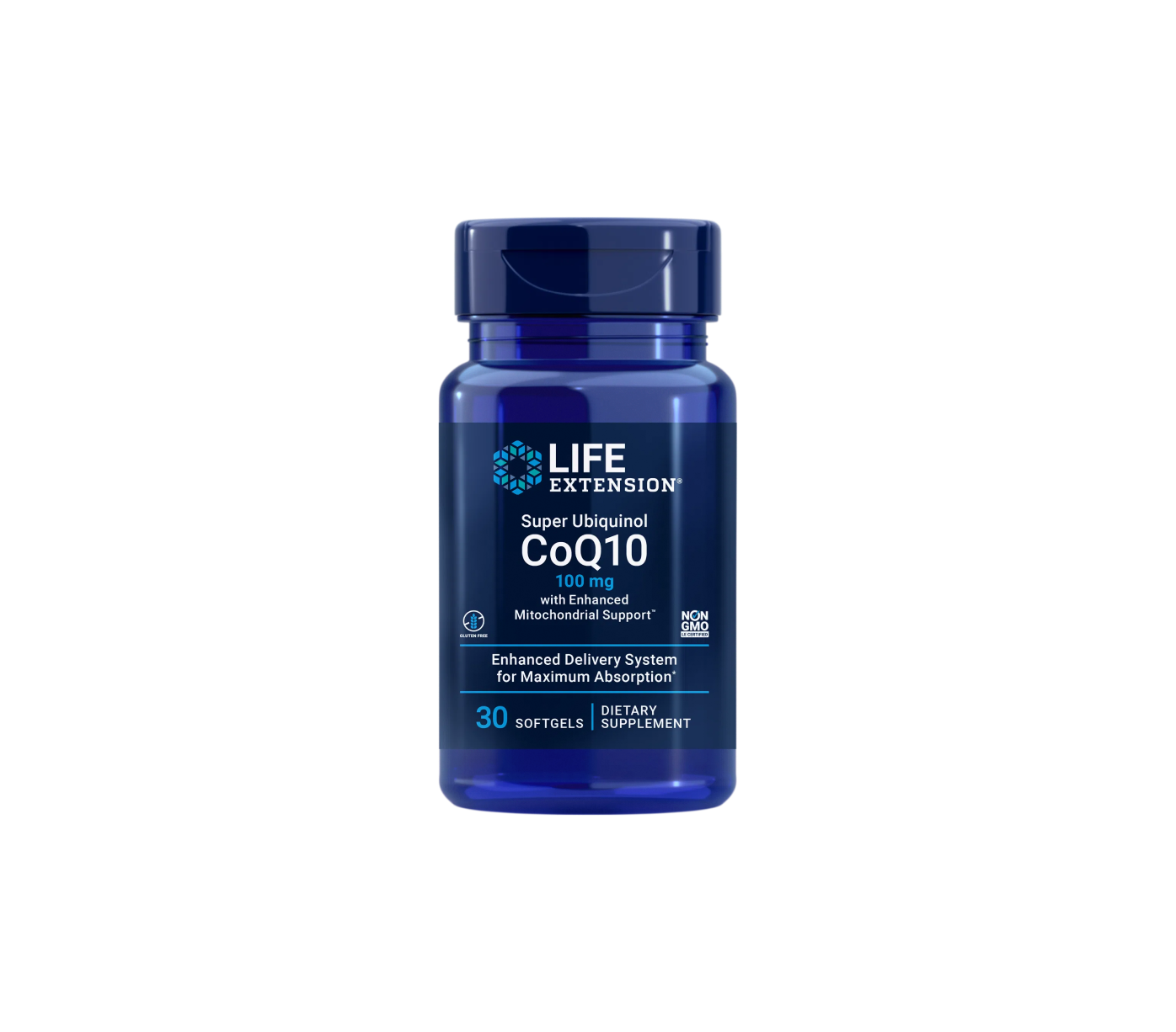 LIFE EXTENSION SUPER UBIQUINOL COQ10 100MG & ENHANCED MITOCHONDRIAL SUPPORT 30 SOFTGELS