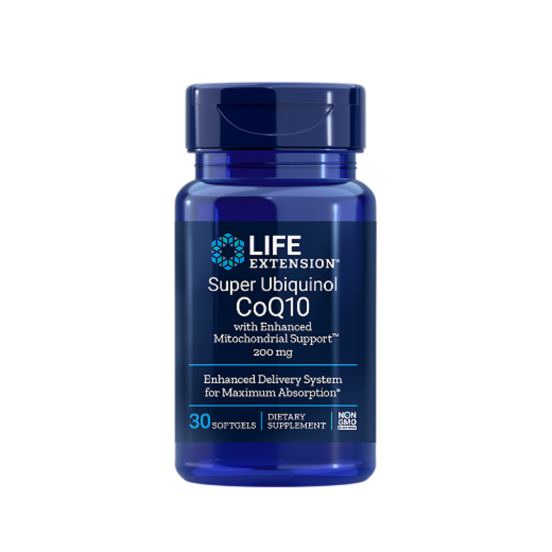 LIFE EXTENSION SUPER UBIQUINOL COQ10 200MG & ENHANCED MITOCHONDRIAL SUPPORT 30 SOFTGELS